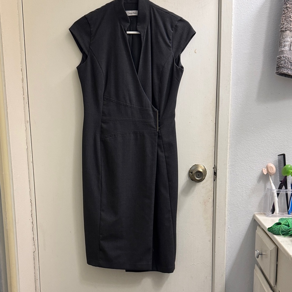 Calvin Klein Charcoal Asymmetrical Dress